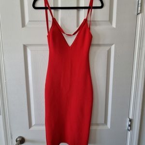Red strappy dress